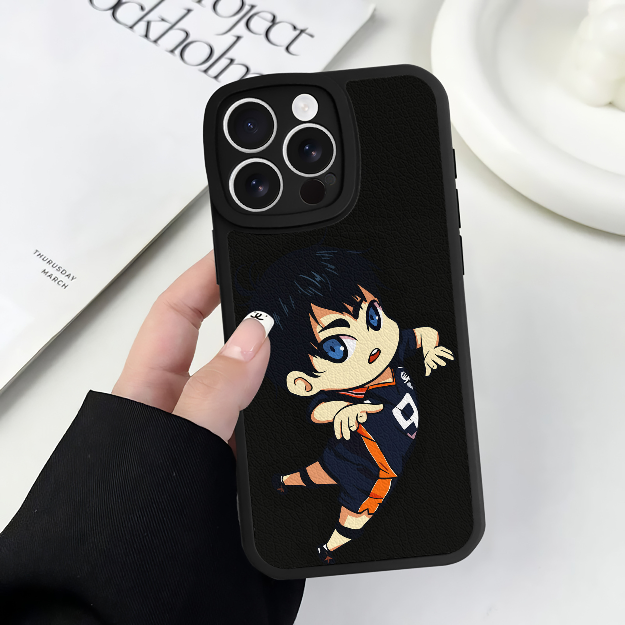 （画像用） ハイキュー!! Haikyu!! 【iPhone 16シリーズ対応】シリコンスマホケース（レザー調） 材質：シリコン